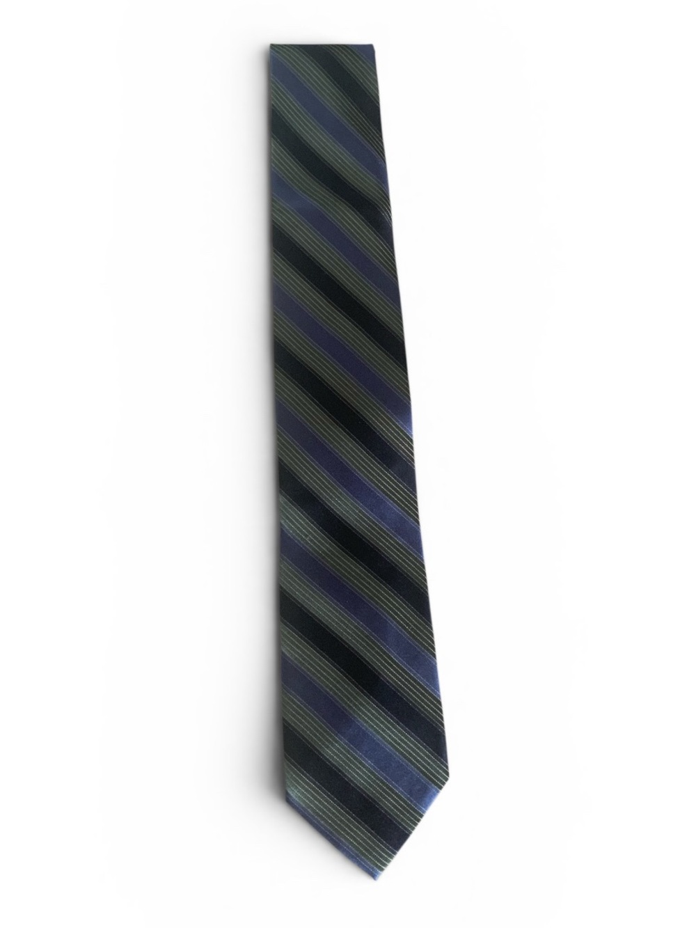 Van Heusen Navy and Green Diagonal Stripe Tie
